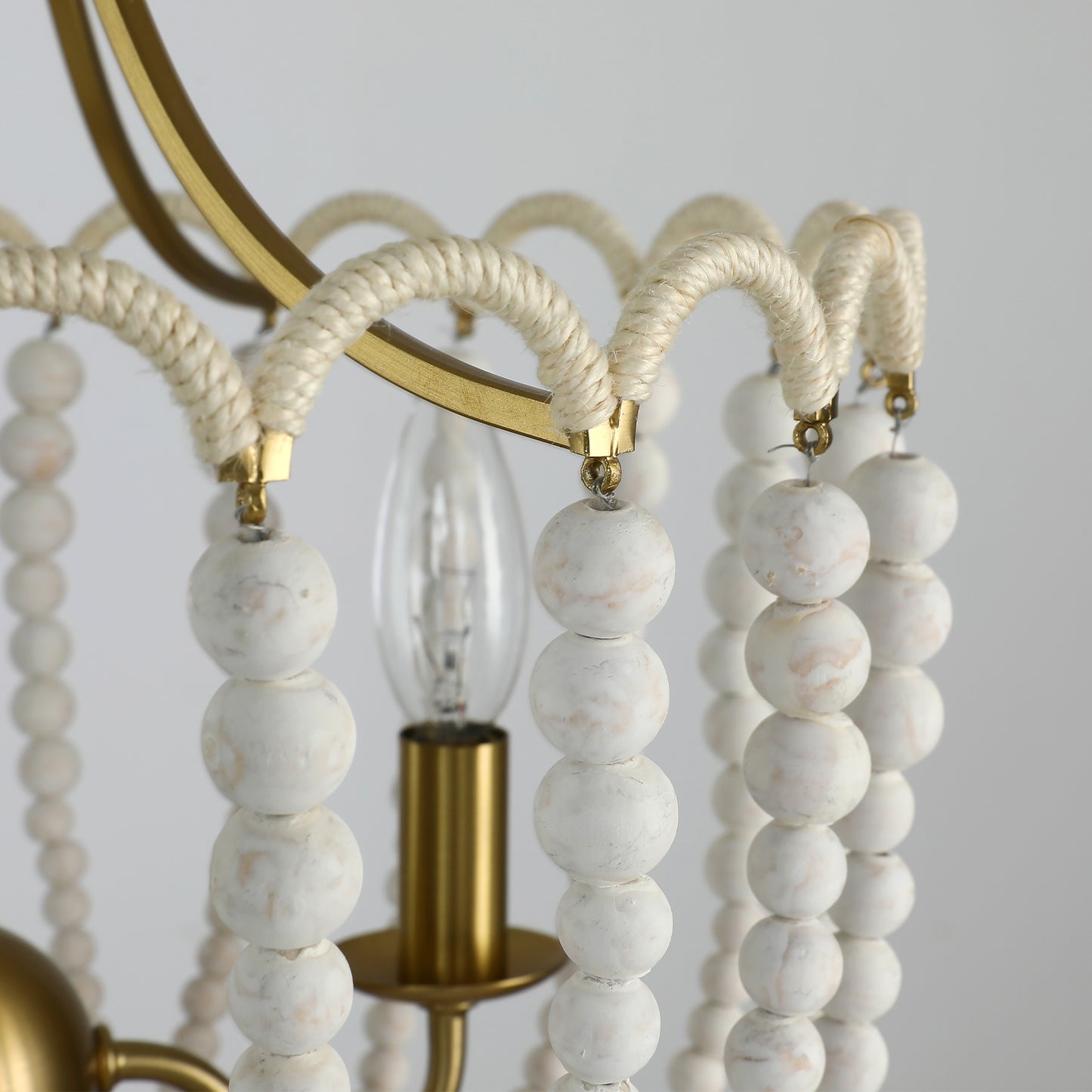 Rimini wood bead basket  Chandelier