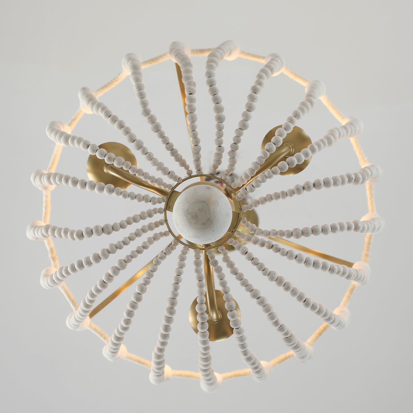 Rimini wood bead basket  Chandelier