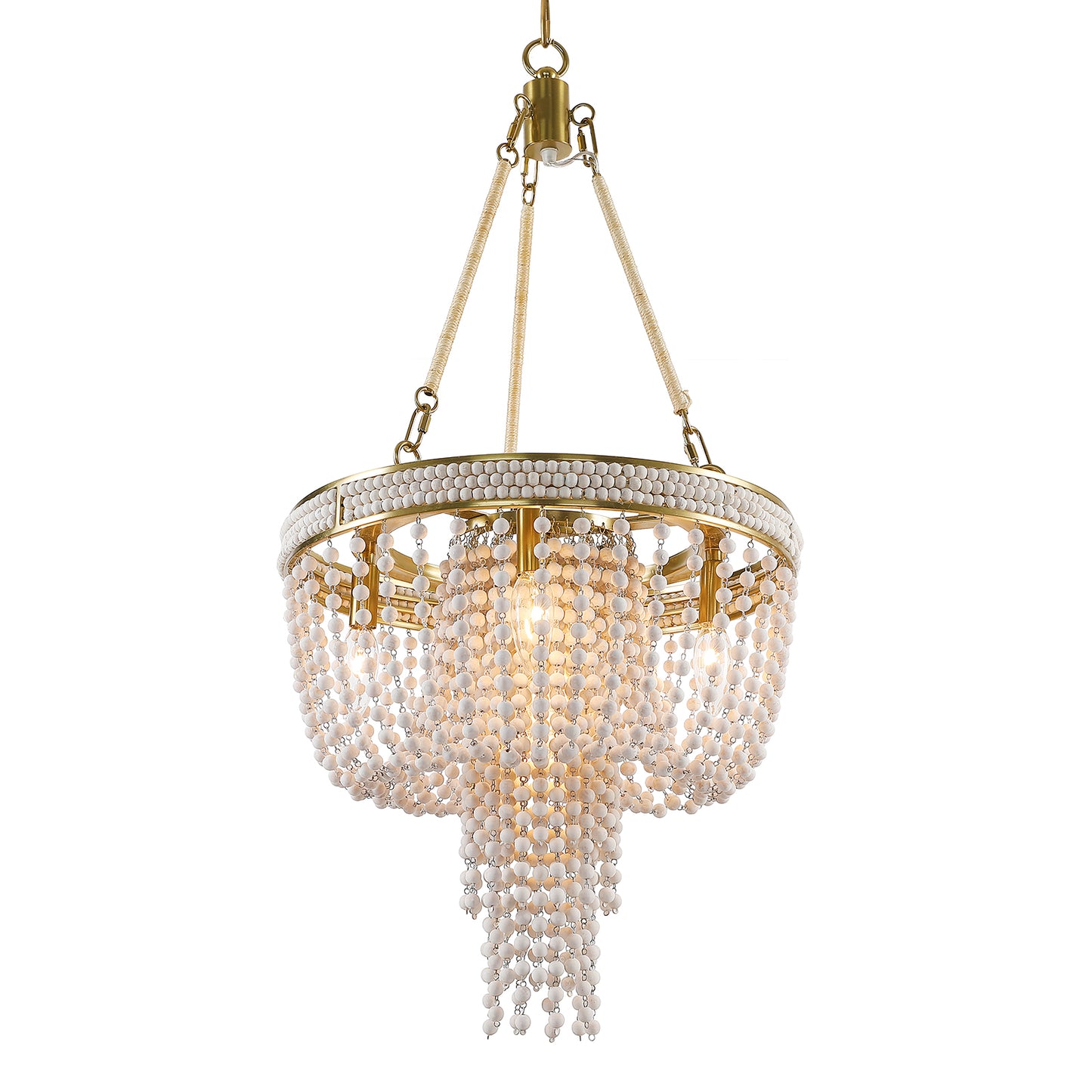 Ticino River Wood Bead Chandelier