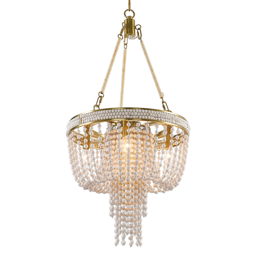 Ticino River Wood Bead Chandelier